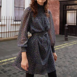 NWT Boden Smocked Yoke Metallic Dress Size 4